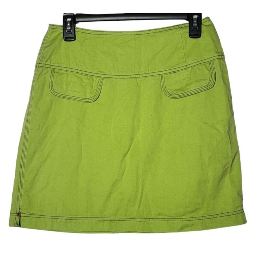 Forewarned Womens Lime Green Mini‎ Skirt Size 6 Y2K Grunge Rave 2000s Club Neon